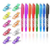Zhdbchyuu 8pcs Heat Erasable Pens for Fabric with 10Pcs Sewing Clips Fabric Marking Pens for Marking Quilting Sewing Dressmaking