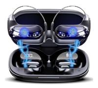 Zhdbchyuu AI Bluetooth Earbuds with Smart Translation for Real-Time Simultaneous Interpretation Over-Ear Bone Conduction Design