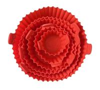 Zhdbchyuu Airfryer Silicone Basket Reusable Oven Baking Tray Silicone Mold ForFried Chicken Basket Air Fryer Accessories Red