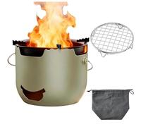 Zhdbchyuu Backpacking and Camping Stove, Portable Stainless Steel Wood Burning Stove, Tabletop Fire Pit with Travel Bag