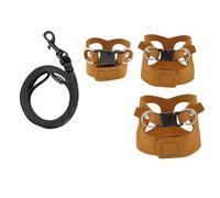 Zhdbchyuu Bearded Dragon Leash and Harness Set, 3-Size Adjustable Soft Leather Vest for Training & Walking, 2M Lead