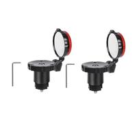 Zhdbchyuu Bike Rear View Mirror LED Warning Light Rear 21-22mm Side Mirrors 360° Adjustable Bicycle Mirrors 2 Kit