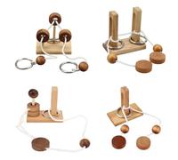 Zhdbchyuu Brain Teaser Puzzle Wooden Threading Rope Loop Puzzle Brain Teaser Game Adult Kids Toy Puzzles for Adults