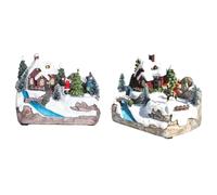 Zhdbchyuu Christmas with Rotating Xmas Tree, Lighted Christmas with Music for Xmas Ornaments 2pc