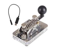 Zhdbchyuu CW Morse Code Key Manual Transmission Training Morse Code Key with Computer Cable for CW Shortwave Telegraph Transmitter
