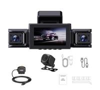 Zhdbchyuu Dash Cam 4K 4 Channel Front and Rear Inside 360° Car Camera for Cars Built-in WiFi GPS WDR Night Vision 24H Parking Mode