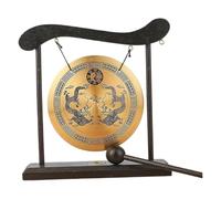 Zhdbchyuu Desktop Gong Instrument, 4.7 inch Wind Chime Gong with Stand & Beater Feng Shui Home Decor Housewarming Gift