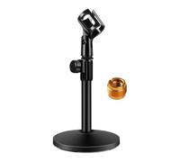 Zhdbchyuu Desktop Microphone Stand, Adjustable Table Mic Stand with Mic Clip and 5/8" Male to 3/8" Female Screws