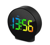 Zhdbchyuu Digital Alarm Clock LED Desk Electronic Clock Dual Alarm 12/24H Snooze W isplay Bedside Clock Table Clock Black