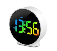 Zhdbchyuu Digital Alarm Clock LED Desk Electronic Clock Dual Alarm 12/24H Snooze W isplay Bedside Clock Table Clock White