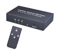 Zhdbchyuu Digital Fiber Optic Audio Distributor/Switcher 3 in 2 Out with IR Infrared Remote Control 3x2 Fiber Optic Switcher