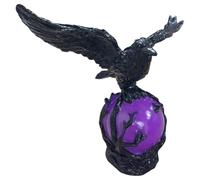 Zhdbchyuu Gothic Decor Raven Lamp, Crow Figurine Night Light with Switch, Desktop & Vase Ornament for Gothic & Witch Decor Lovers