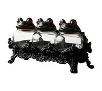 Zhdbchyuu Handcrafted Witchy Frog Spice Jars Clear Seasoning Jars 3pcs Frog Spice Jar Set Spice Containers for Salt Pepper