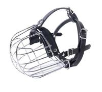 Zhdbchyuu Iron Cage Dog Muzzle Anti Ingestion for Rottweiler French Bulldog Large Breed, Adjustable Breathable Metal Basket Muzzle