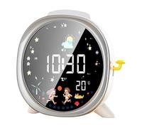 Zhdbchyuu LCD Digital Alarm Clock with Night Light Intelligent Wake Up Function Double Alarm Temperature Display for Bedroom Kids