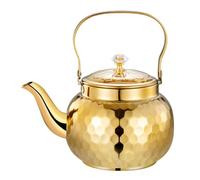 Zhdbchyuu Luxury Stainless Steel Teapot - 2L Elegant Tea Kettle for Home and Camping Gold