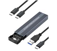 Zhdbchyuu M.2 NVME SATA SSD Enclosure Adapter,USB 3.2 10Gbps NVMe PCI-E Solid State Drive External Adapter for SSDs 2242 2260 2280