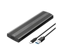 Zhdbchyuu M.2 SATA SSD Enclosure Case USB3.2 Gen1 5Gbps Type-C External Hard Drive Box M.2 NGFF B+M Key M.2 SSD Case Black