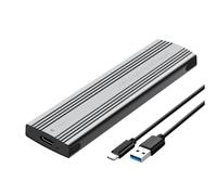 Zhdbchyuu M.2 SATA SSD Enclosure Case USB3.2 Gen1 5Gbps Type-C External Hard Drive Box M.2 NGFF B+M Key M.2 SSD Case Gray