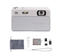 Zhdbchyuu M15 Digital Camera CCD 64MP HD with 64GB Memory Card Photo Video Portable Compact with Screen Flash for Travel White