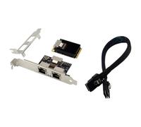 Zhdbchyuu Mini PCI-E Dual Port 2 X RJ45 Ethernet 10/100/1000Mbps Gigabit LAN Card Network Interface Controller Card