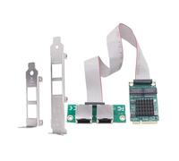 Zhdbchyuu Mini PCIE to Dual Port RJ45 Gigabit Ethernet Network Adapter I350-AM2 2 Port Wired Server Network Card Integrated Type