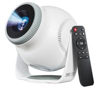 Zhdbchyuu Mini Projector 1080P Full HD, 480 ANSI Lumen, Android 14, 8K Decoding, WiFi 6, Bluetooth 5.4, 180° Rotation EU Plug