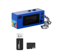 Zhdbchyuu Mini Thumb Camera 0.96Inch Action Retro Keychain Camera with 32G Card 1080P Very Small Camcorder Video Recorder Blue