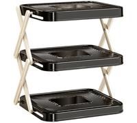 Zhdbchyuu Multi Layer Stackable Plastic Kitchen Shelves for Efficient Food Preparation and Space Saving Storage