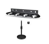 Zhdbchyuu Multi Microphone Holder Up to 4 Mics Portable Microphone Storage Stand Mic Stand Tray for Handheld Dynamic Wireless Mics