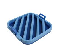 Zhdbchyuu Multifunctional Grill Pan, Baking Kitchen Accessories, Oil Control Air Fryer, Silicone Barbecue Rack Blue