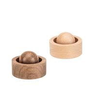 Zhdbchyuu Natural Wood Essential Oil Diffuser Ball: 2 Pieces Handmade Wooden Aromatherapy Decorations, Reusable Portable Diffuser