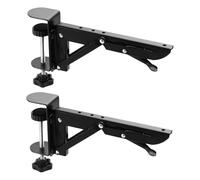 Zhdbchyuu No-Drill Desk Extension Brackets for Folding Keyboard, Desk Side Clip - Metal Keyboard Side Clip