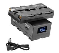 Zhdbchyuu NP-F Rotatable Double-Sided Fake Battery Multi-Port System Dummy Battery Virtual Battery Monitor LED Light Power Supply