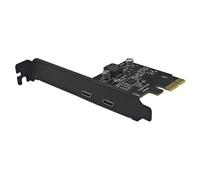 Zhdbchyuu PCI-E X1 to Dual Type C Expansion Card PCIE X1 to 2Port Type-C USB3.2 GEN1 5Gbps Convert Card Riser Card for Desktop