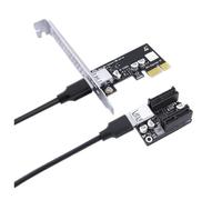Zhdbchyuu PCIE Riser Cable PCI-E X1 to Dual PCI-E X1 Extension Cable Adapter Card Converter Power-Free for Desktop PC