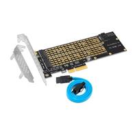 Zhdbchyuu PCIE to M2 Adapter M.2 NVMe Key-M NGFF Key-B Adapter with SATA3.0 Cable for 2230 2242 2260 2280 22110 SSD to PCIe Card