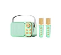 Zhdbchyuu Portable Karaoke Machine Bluetooth Speaker System with 2 Wireless Microphones Home Family Singing Children's Gifts