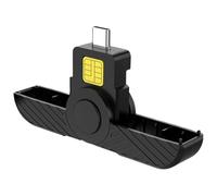 Zhdbchyuu Portable USB Card Reader Type-C for SIM, ID, and ATM Cards with Digital Certificate Security
