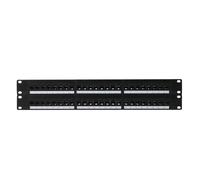 Zhdbchyuu Rack 48 Port Straight-Through CAT6 Patch Panel RJ45 Network Cable Adapter Jack Ethernet Distribution Frame