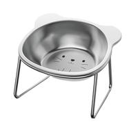 Zhdbchyuu Raised Cat Food Bowls Stainless Steel Tilted Non-Slip Dishes Whisker-Friendly Kitten Bowl for Cats Puppy Pet HomeLiving