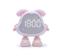 Zhdbchyuu Rechargeable Cute Puppy Alarm Clock Large Volume Silent Operation Night Light Feature Ideal for Heavy Sleepers B
