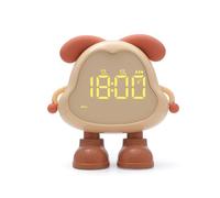 Zhdbchyuu Rechargeable Cute Puppy Alarm Clock Large Volume Silent Operation Night Light Feature Ideal for Heavy Sleepers A
