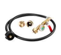 Zhdbchyuu Refill Adapter for Propane Tank Propane Adapter with Glow in The Dark Gauge Brass Connector with Hose