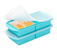 Zhdbchyuu Silicone Soup Freezer Containers with Lid - 2 Pack Large Food Storage Trays for Batch Cooking, Broth, Sauce, and Ice