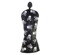 Zhdbchyuu Skeleton Golf Club Skull and Crossbones 3/5 Wood Head Cover PU Leather Headcover