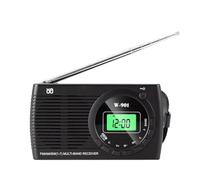 Zhdbchyuu Small Portable Radio AM FM SW Battery Operated Radio Screen Clock Dual Power Supply Mode Stereo Emergency Survival EU
