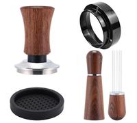 Zhdbchyuu Spring Loaded Calibrated Espresso Tamper 51mm, 4-in-1 Coffee Kit with Leveler, Dosing Funnel & Mat