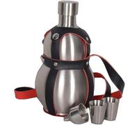 Zhdbchyuu Stainless Steel Gourd Wine Whiskey Flask Bottle with Outdoor Black Strap(1500ML)