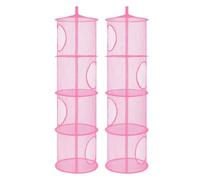 Zhdbchyuu Stuffed Animals Net Hammock 2 Pcs, Mesh Toy Storage Organizer for Kids Room,4Tiers